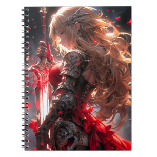 Caderno Espiral O Cavaleiro Carmesim Arte de Princesa Guerreira