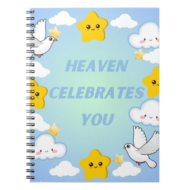 Caderno Espiral O Céu Celebra Você Cristão (Frente)