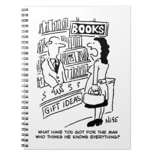 Caderno Espiral O cliente da loja de livros pergunta ao comerciant