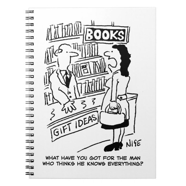 Caderno Espiral O cliente da loja de livros pergunta ao comerciant (Frente)