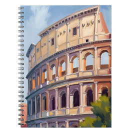 Caderno Espiral O Coliseu Roma Aquarela Viagem 