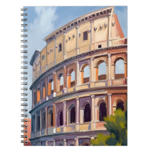 Caderno Espiral O Coliseu Roma Aquarela Viagem