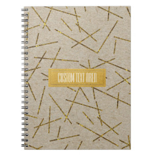 Caderno Espiral O confete Dourado cola na moda Glam chique moderno