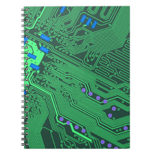 Caderno Espiral O conselho de circuito verde
