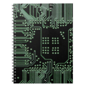 Caderno Espiral O conselho de circuito verde