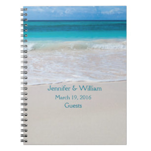 Caderno Espiral O convidado branco do casamento de praia assina