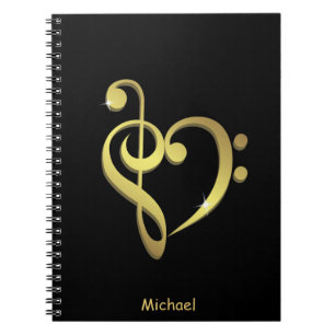 Caderno Espiral O coração da música do clef de triplo e do clef