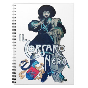 CADERNO ESPIRAL O CORSAIR PRETO