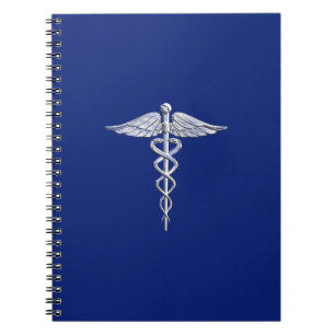 Caderno Espiral O cromo gosta de azuis marinhos médicos Deco do