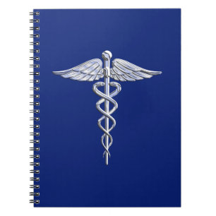 Caderno Espiral O cromo gosta do símbolo médico do Caduceus na