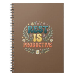 Caderno Espiral O descanso é produtivo | Inspiração de autocuidado