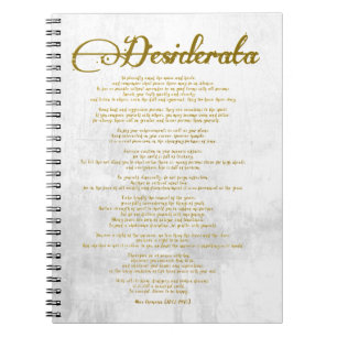 Caderno Espiral O Desiderata "Coisas Desejadas"