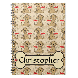 Caderno Espiral O design gráfico de cão de filhote de cachorro d