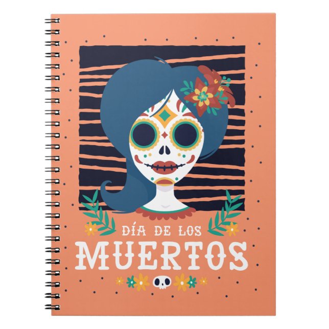 Caderno Espiral O Dia Dos Mortos Presente de Caveira de Açúcar Mex (Frente)