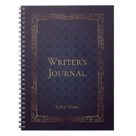 Caderno Espiral O Diário do escritor elegante personalizado