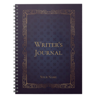 Caderno Espiral O Diário do escritor elegante personalizado