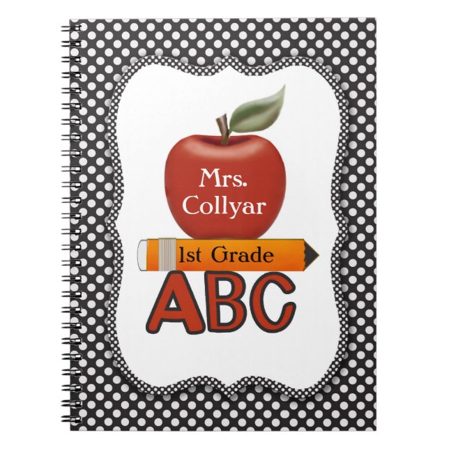 Caderno Espiral O Diário do professor vermelho personalizado de (Frente)