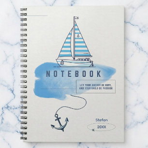 Caderno Espiral O Diário Náutico "Shore-ly" Inspirado