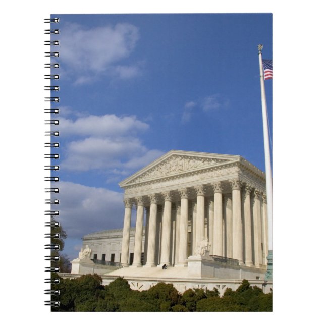 Caderno Espiral O edifício da Suprema Corte dos Estados Unidos em (Frente)