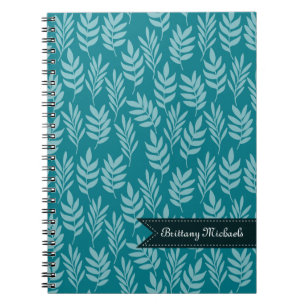 Caderno Espiral O Elegante Aqua deixa no padrão do choco com nome