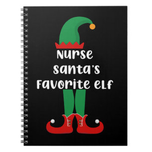 Caderno Espiral O Elfo Favorito da Enfermeira Papai Noel Enfermeir