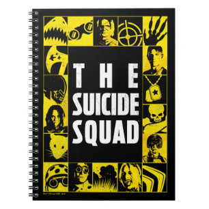 Caderno Espiral O Esquadrão Suicida   Blocos de Ícones Amarelo e