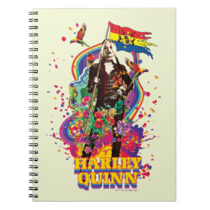Caderno Espiral O Esquadrão Suicida Harley Quinn Flowers & Rainb