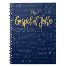 Caderno Espiral O evangelho de John, azul marinho