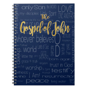 Caderno Espiral O evangelho de John, azul marinho