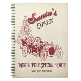 Caderno Espiral O Expresso Vintage de Natal do Papai Noel