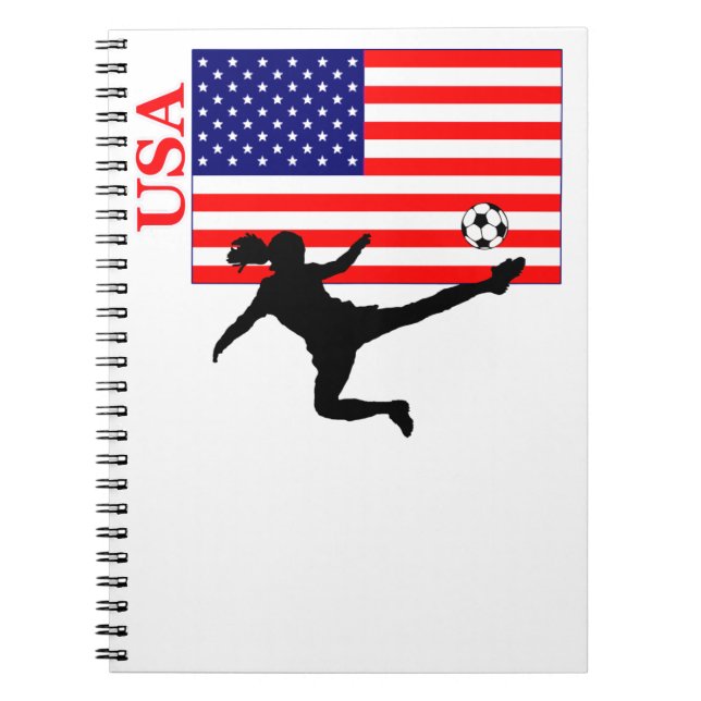 Caderno Espiral O futebol EUA das mulheres (Frente)