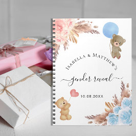 Caderno Espiral O gênero do livro convidado revela chá de fraldas 