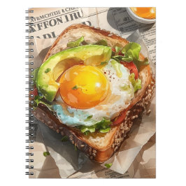 Caderno Espiral O Gourmet Open Face: Um Café da Manhã Estilizado