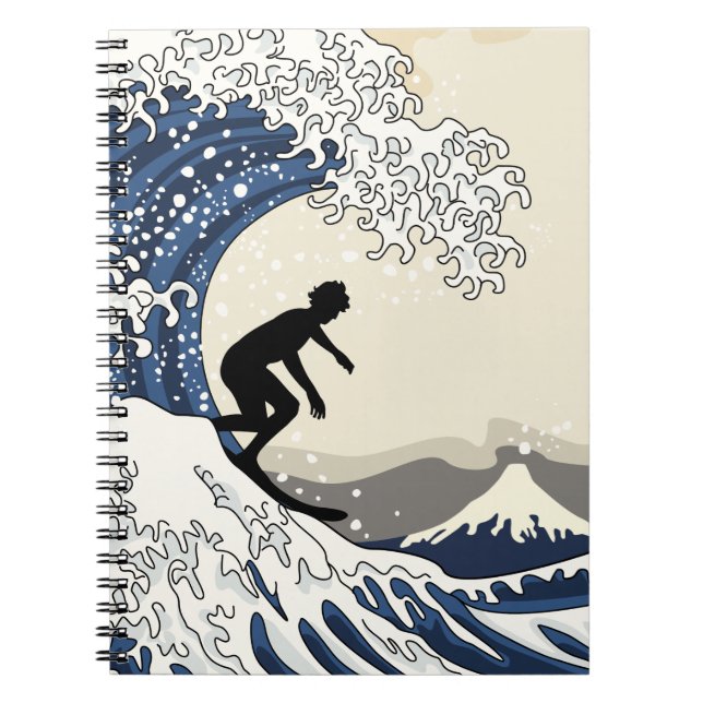Caderno Espiral O grande surfista de Kanagawa (Frente)