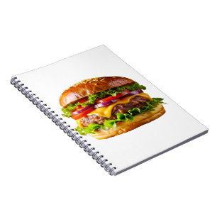 Caderno Espiral O hambúrguer empilhado de SlipperyJoe