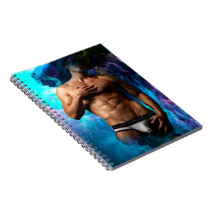 Caderno Espiral O homem artístico de SlipperyJoe, de roupa íntim