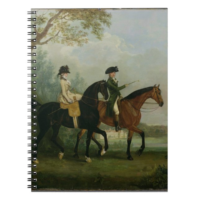 Caderno Espiral O Hon. Equitação de Marcia Pitt com seu irmão, (Frente)