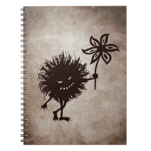 Caderno Espiral O inseto mau do vintage dá a flor