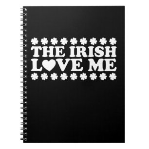 Caderno Espiral O Irlandês Love Me Shamrock Retro Dia de São Patrí