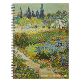 Caderno Espiral O jardim de Van Gogh em Arles personalizou