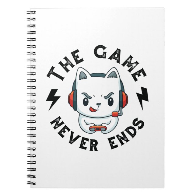 Caderno Espiral O jogo nunca acaba (Frente)