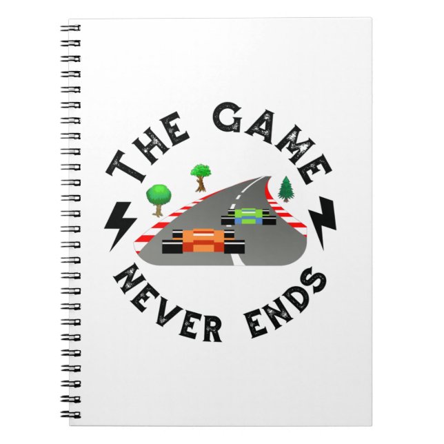 Caderno Espiral O jogo nunca acaba (Frente)