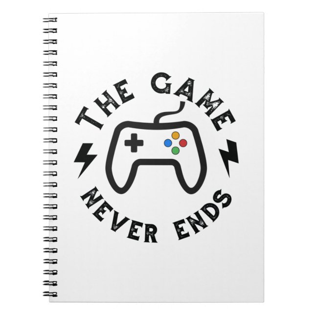 Caderno Espiral O jogo nunca acaba (Frente)