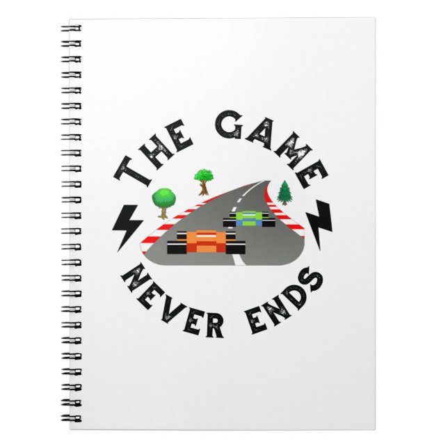 Caderno Espiral O jogo nunca acaba (Frente)