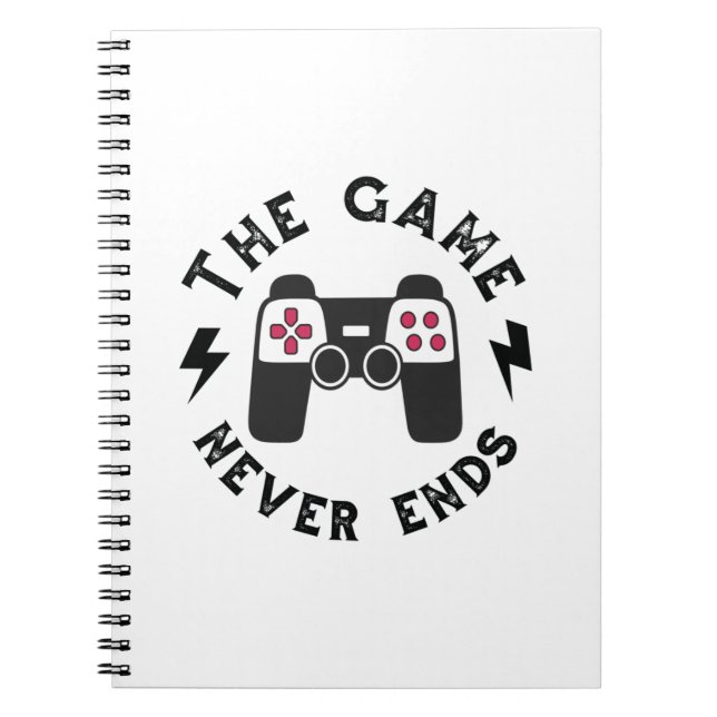 Caderno Espiral O jogo nunca acaba (Frente)