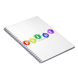 Caderno Espiral O letreiro de orgulho de cores arco-íris do Slippe