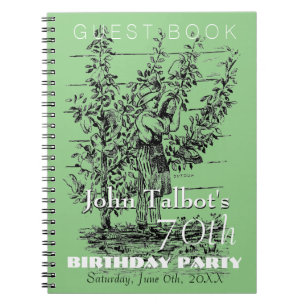 Caderno Espiral O livro de convidados da festa de aniversário do j