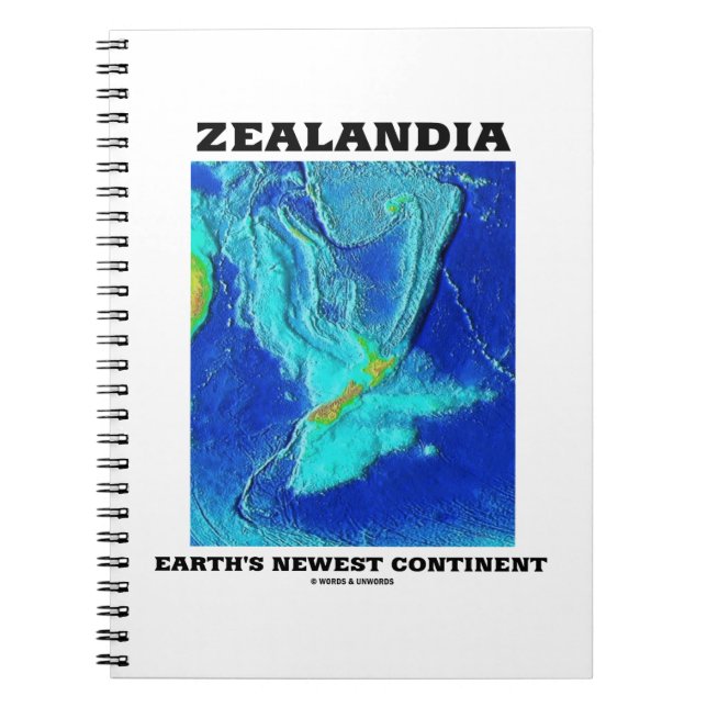 Caderno Espiral O mais novo continente da Terra na Zealandia (Frente)