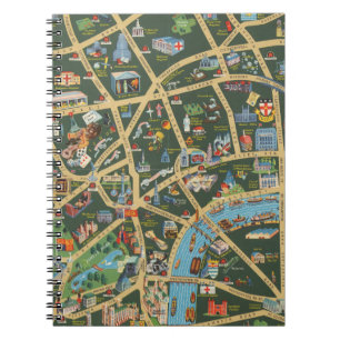 Caderno Espiral O Mapa Diário de Imagens do Telegraph de Londres