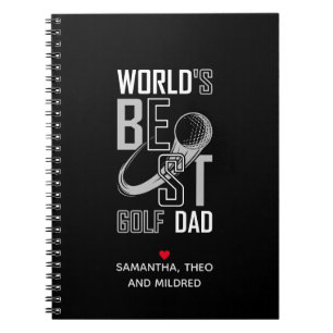 Caderno Espiral O melhor Pai de golfe do mundo Presente de Pai p
